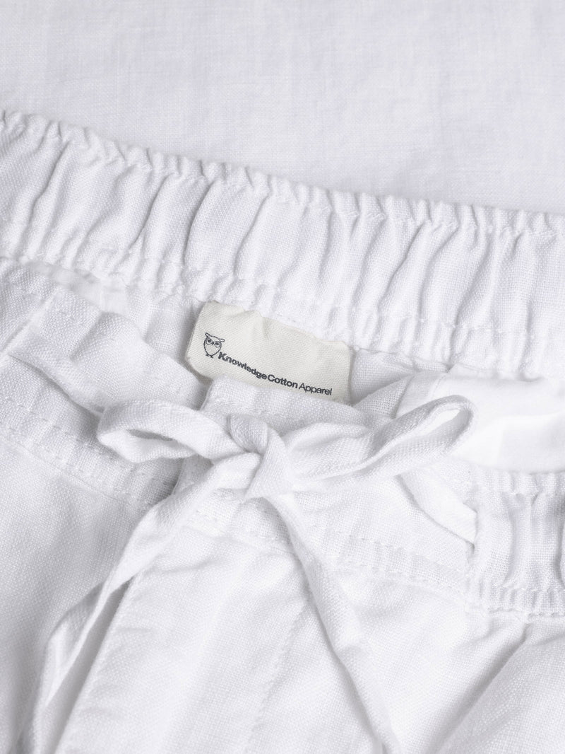 KnowledgeCotton Apparel - MEN Loose linen pant Pants 1010 Bright White