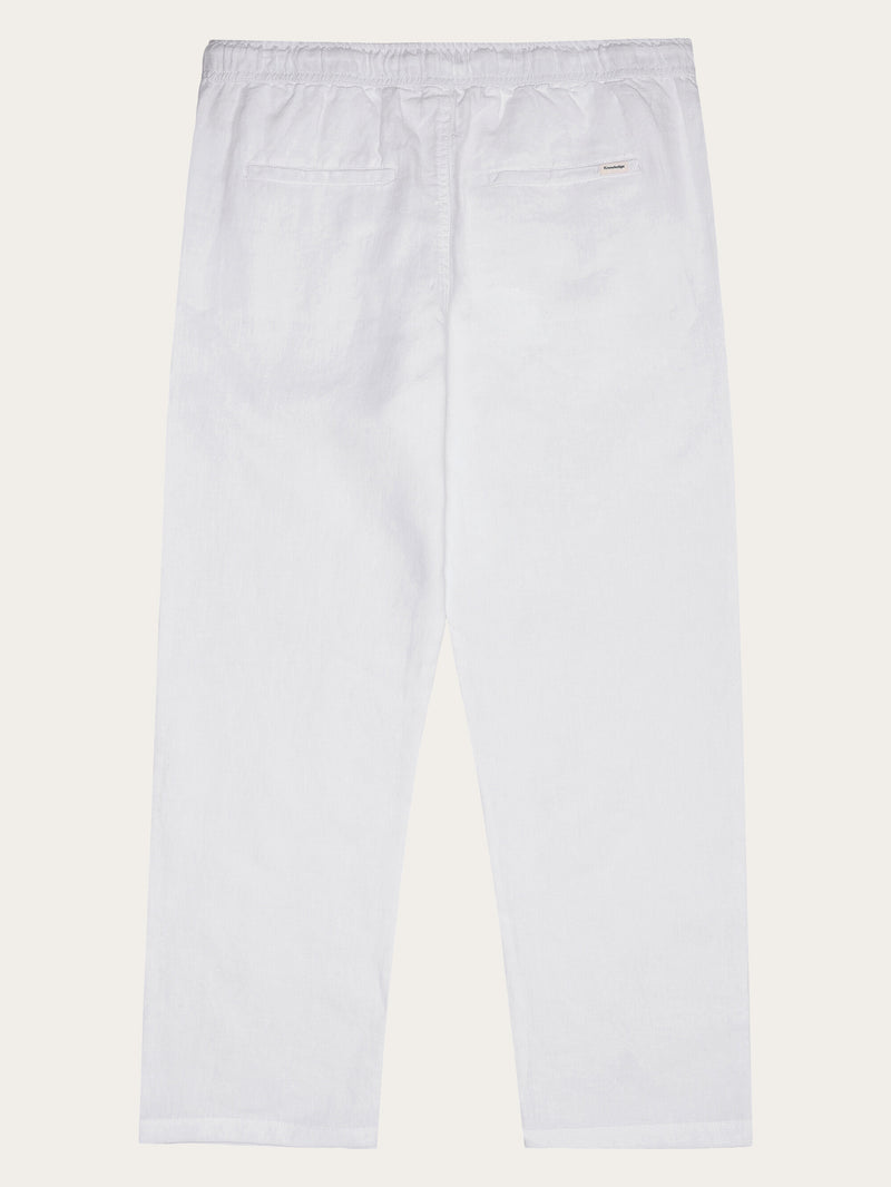 KnowledgeCotton Apparel - MEN Loose linen pant Pants 1010 Bright White