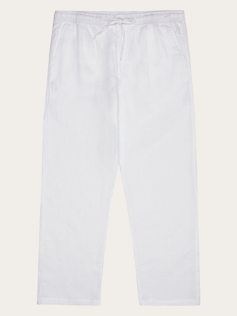 KnowledgeCotton Apparel - MEN Loose linen pant Pants 1010 Bright White