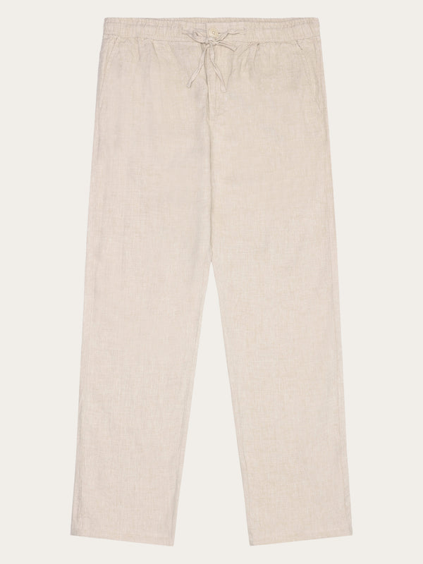 KnowledgeCotton Apparel - MEN Loose linen pant Pants 1228 Light feather gray