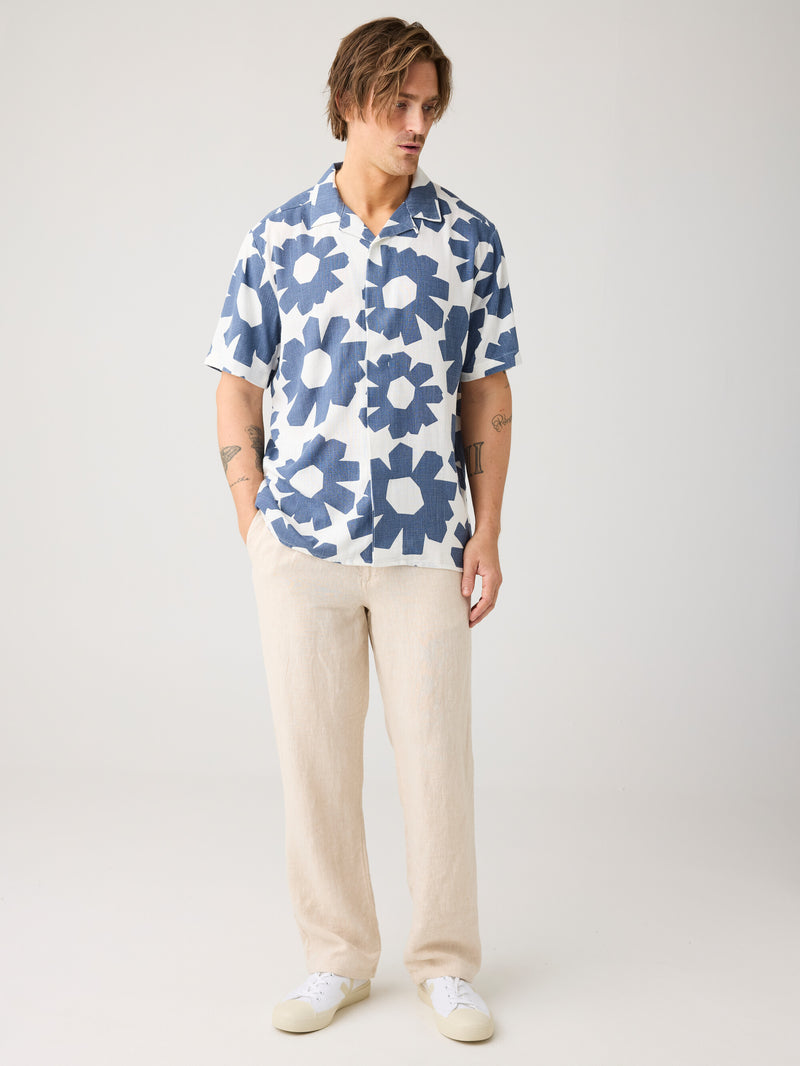 KnowledgeCotton Apparel - MEN Loose linen pant Pants 1449 Yarndyed - Light feather gray