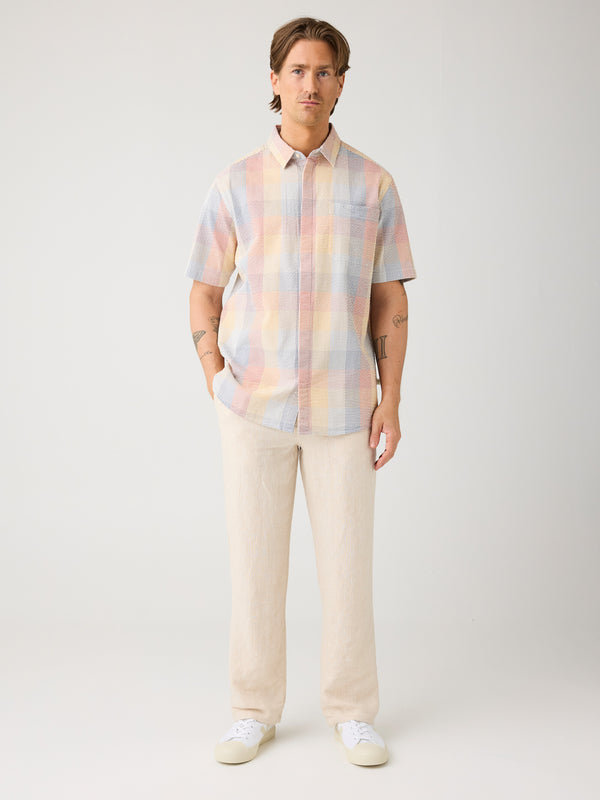 KnowledgeCotton Apparel - MEN Loose linen pant Pants 1449 Yarndyed - Light feather gray