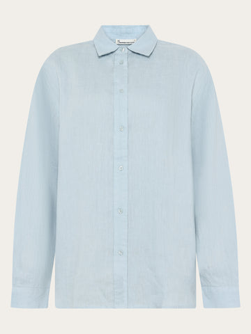 KnowledgeCotton Apparel - WMN Loose linen shirt Shirts 1009 Skyway