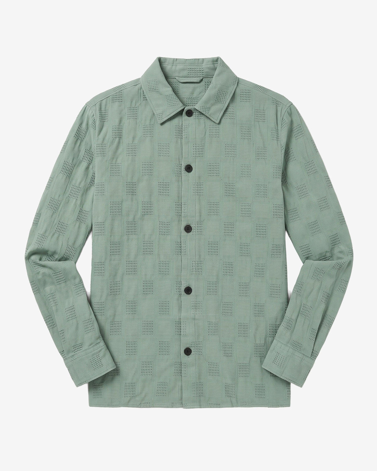 KnowledgeCotton Apparel - MEN Loose structure overshirt Overshirts 1396 Lily Pad