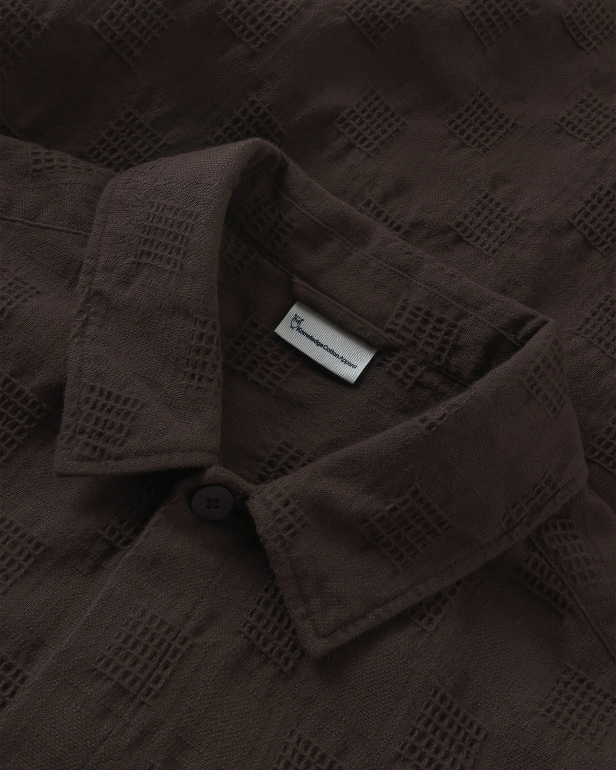 KnowledgeCotton Apparel - MEN Loose structure overshirt Overshirts 1487 Chocolate Torte