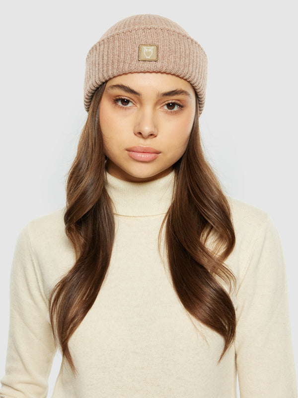 KnowledgeCotton Apparel - UNI Low wool rib beanie Hats 1336 Kelp melange