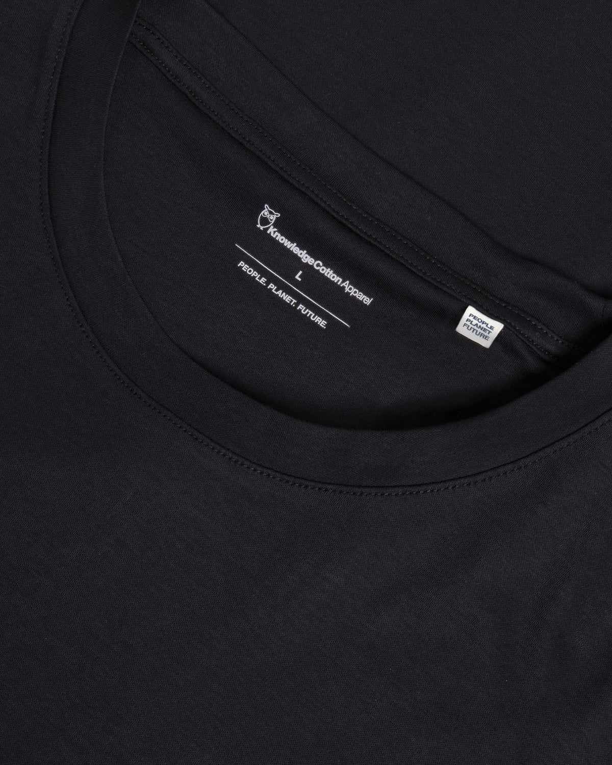 KnowledgeCotton Apparel - MEN Mercerized t-shirt T-shirts 1300 Black Jet