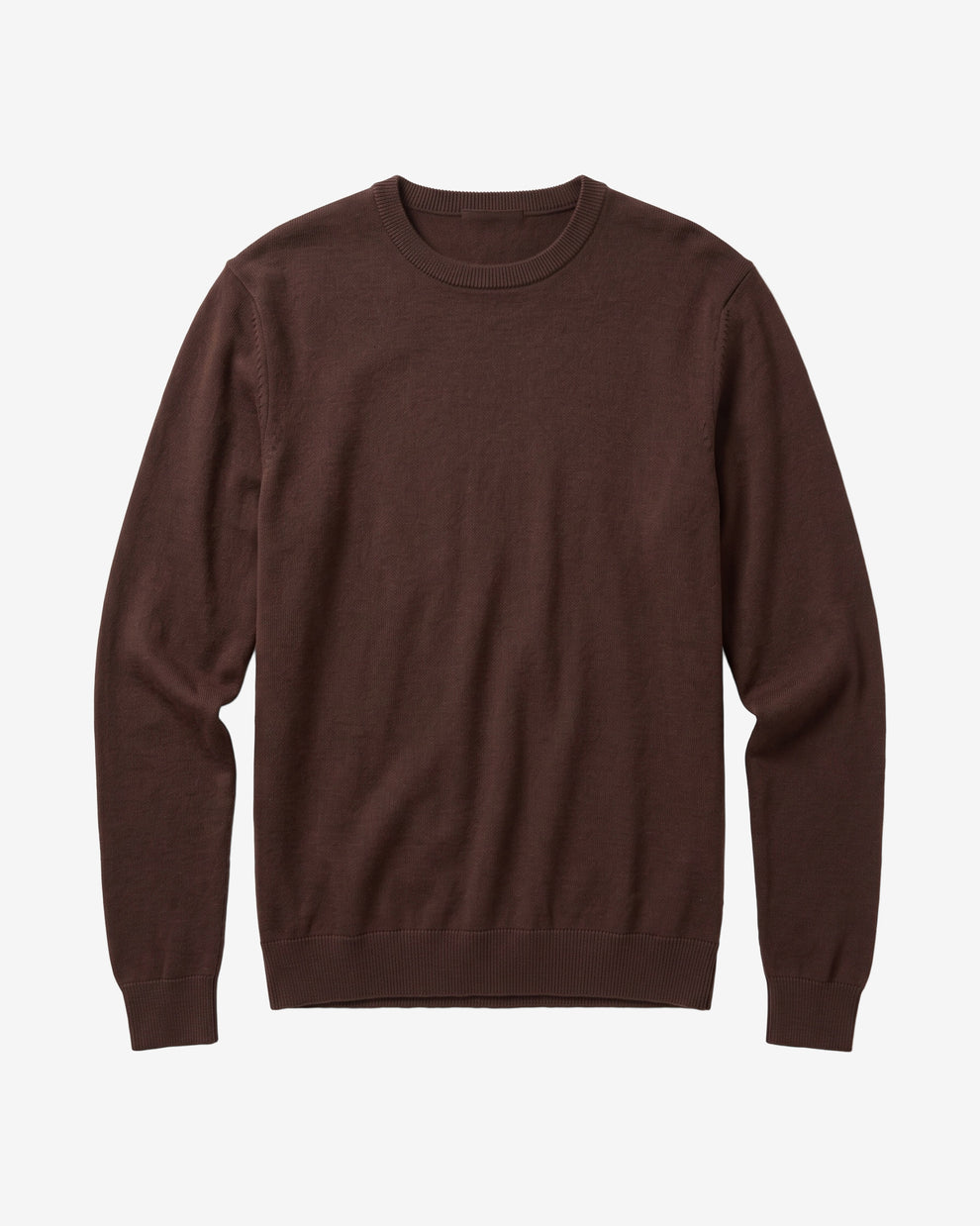 KnowledgeCotton Apparel - MEN Merino crew neck sweater Knits 1487 Chocolate Torte