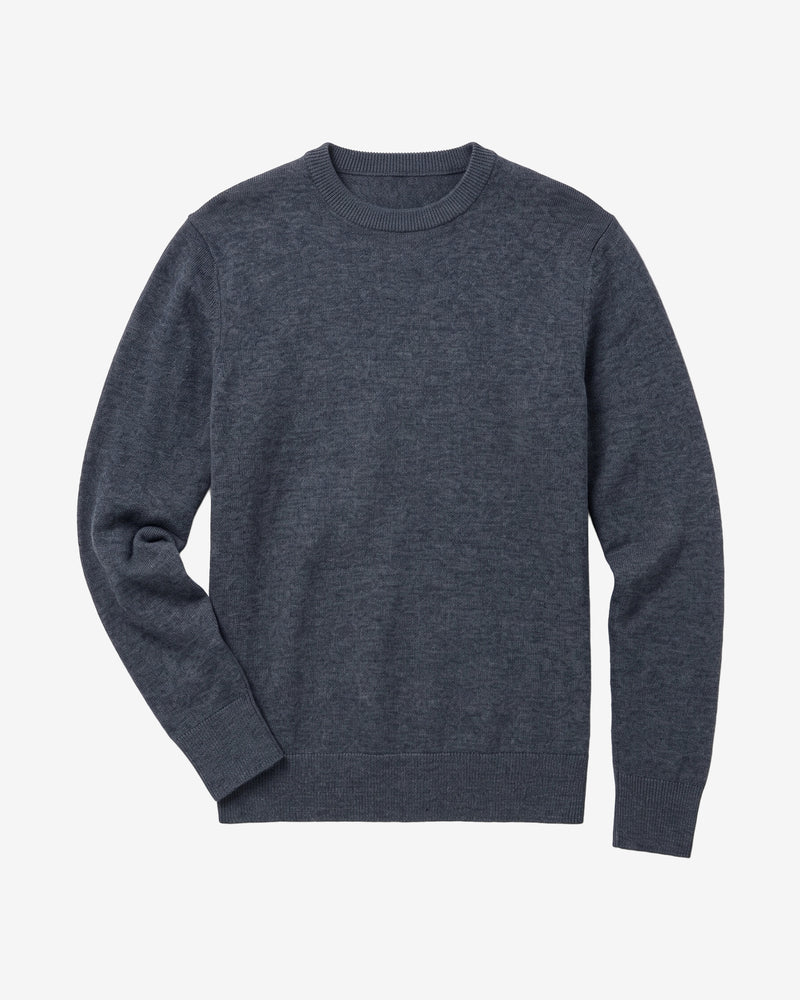 KnowledgeCotton Apparel - WMN Merino crew neck sweater Knits 1073 Dark Grey Melange