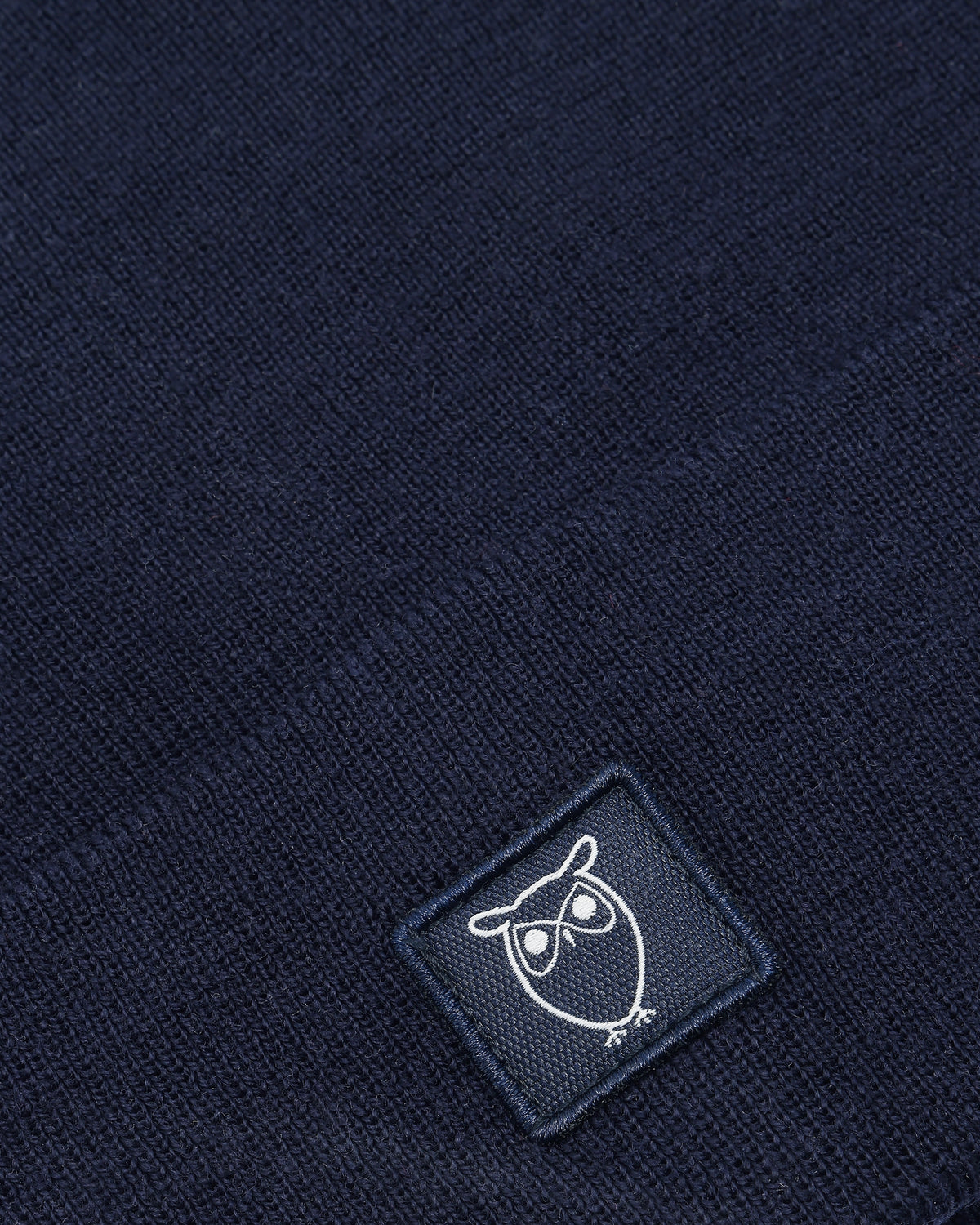 KnowledgeCotton Apparel - UNI Merino double layer badge beanie Hats 1001 Total Eclipse