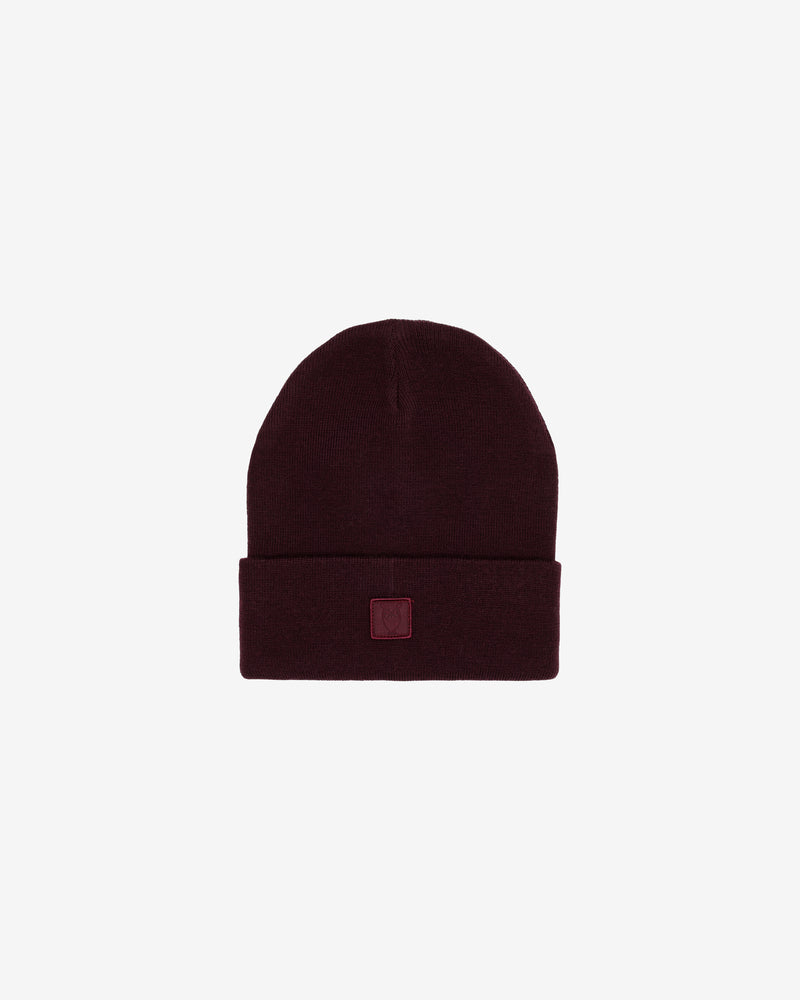 KnowledgeCotton Apparel - UNI Merino double layer badge beanie Hats 1281 Fig