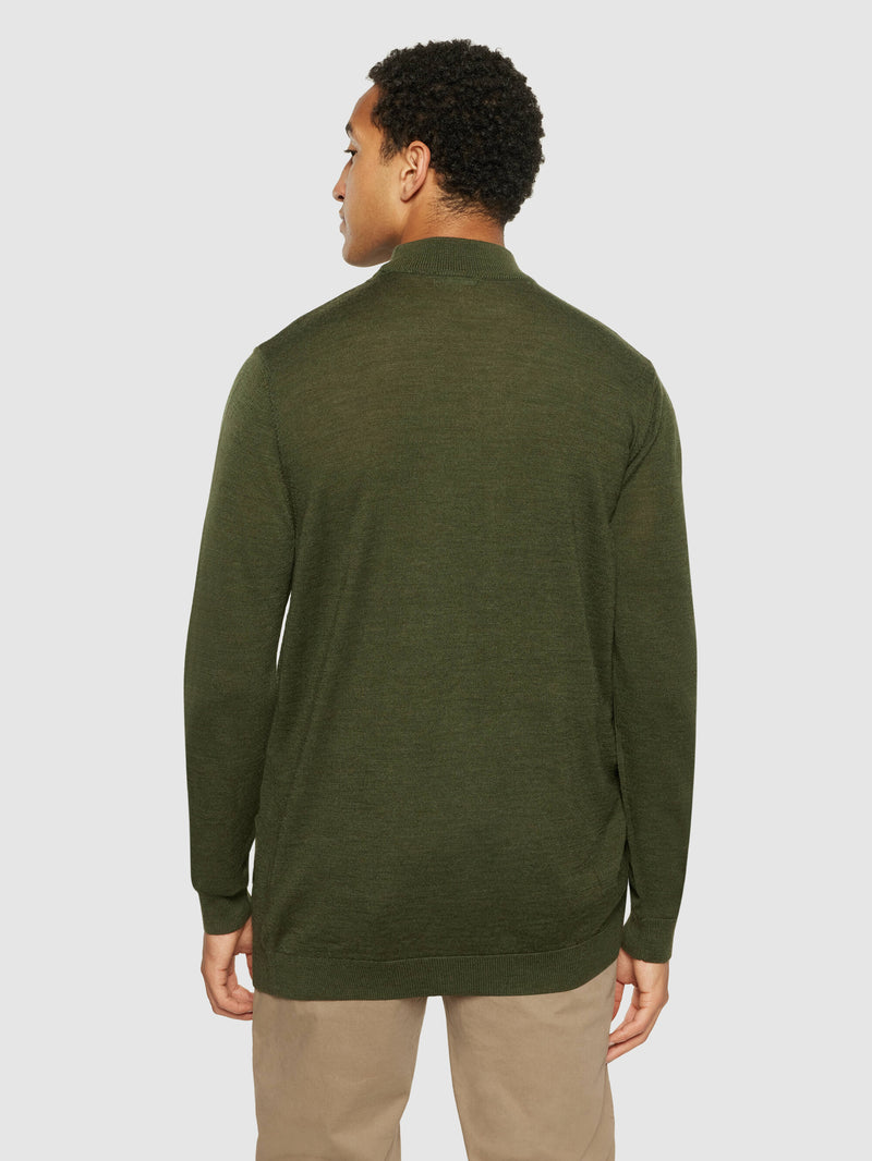 KnowledgeCotton Apparel - MEN Merino mock neck - RWS Knits 1090 Forrest Night