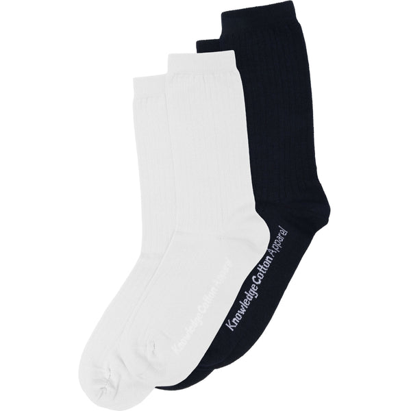 KnowledgeCotton Apparel - UNI Organic Cotton 2-Pack Classic Sock GOTS/Vegan Socks 1010 Bright White