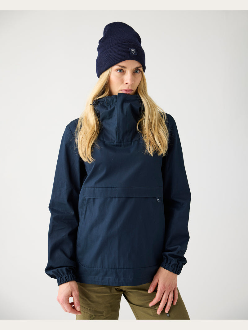 KnowledgeCotton Apparel - UNI Organic Cotton Canvas Anorak Jacket GOTS/Vegan Jackets 1001 Total Eclipse