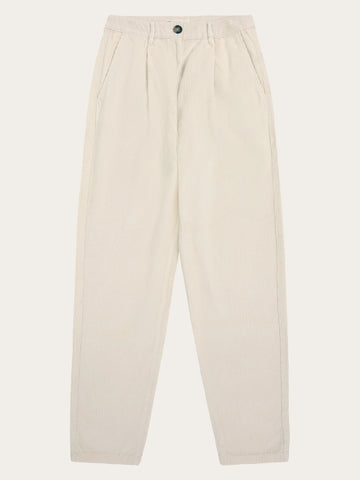 KnowledgeCotton Apparel - WMN Organic Cotton Chloe Corduroy Pant GOTS Pants 1387 Egret