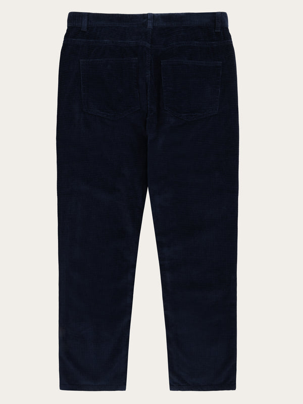 KnowledgeCotton Apparel - MEN Organic Cotton Chuck 5-pocket Corduroy Pants GOTS Pants 1412 Night Sky