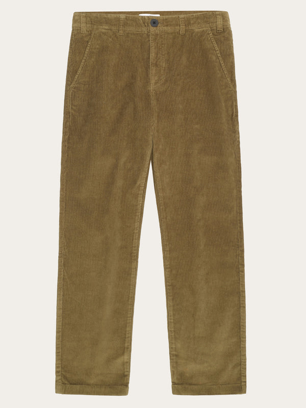 KnowledgeCotton Apparel - MEN Organic Cotton Chuck Corduroy Pants GOTS Pants 1100 Dark Olive