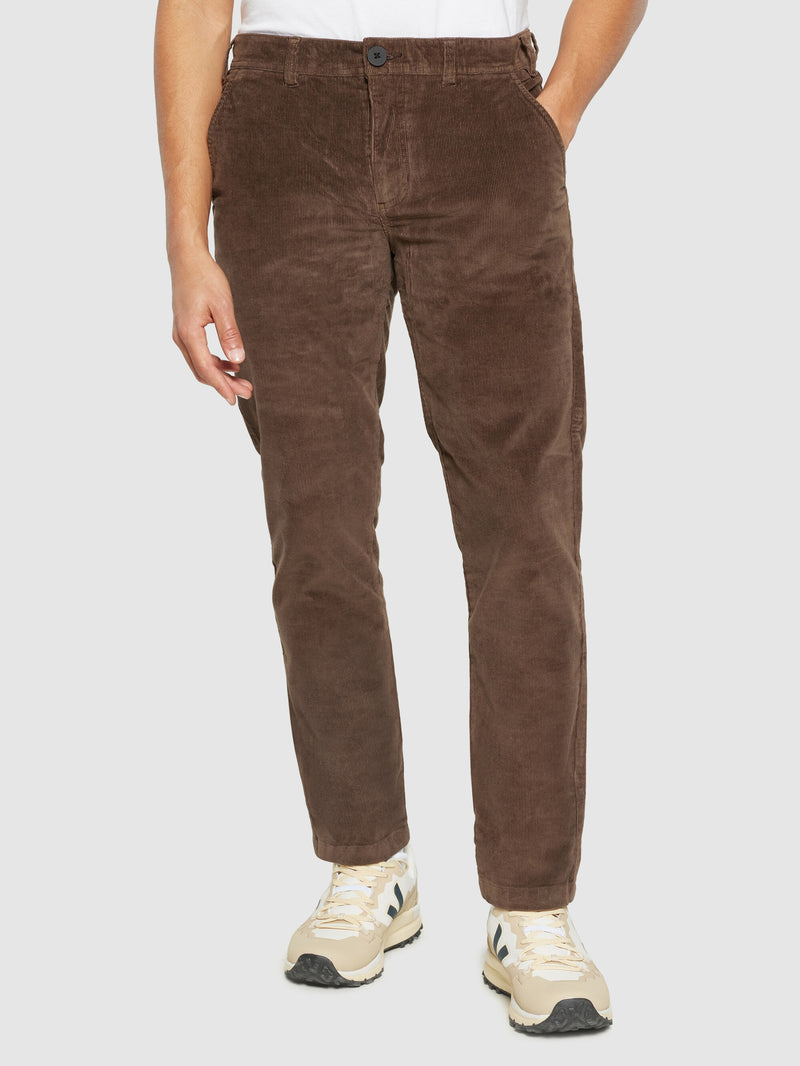 KnowledgeCotton Apparel - MEN Organic Cotton Chuck Corduroy Pants GOTS Pants 1243 Demitasse (brown)