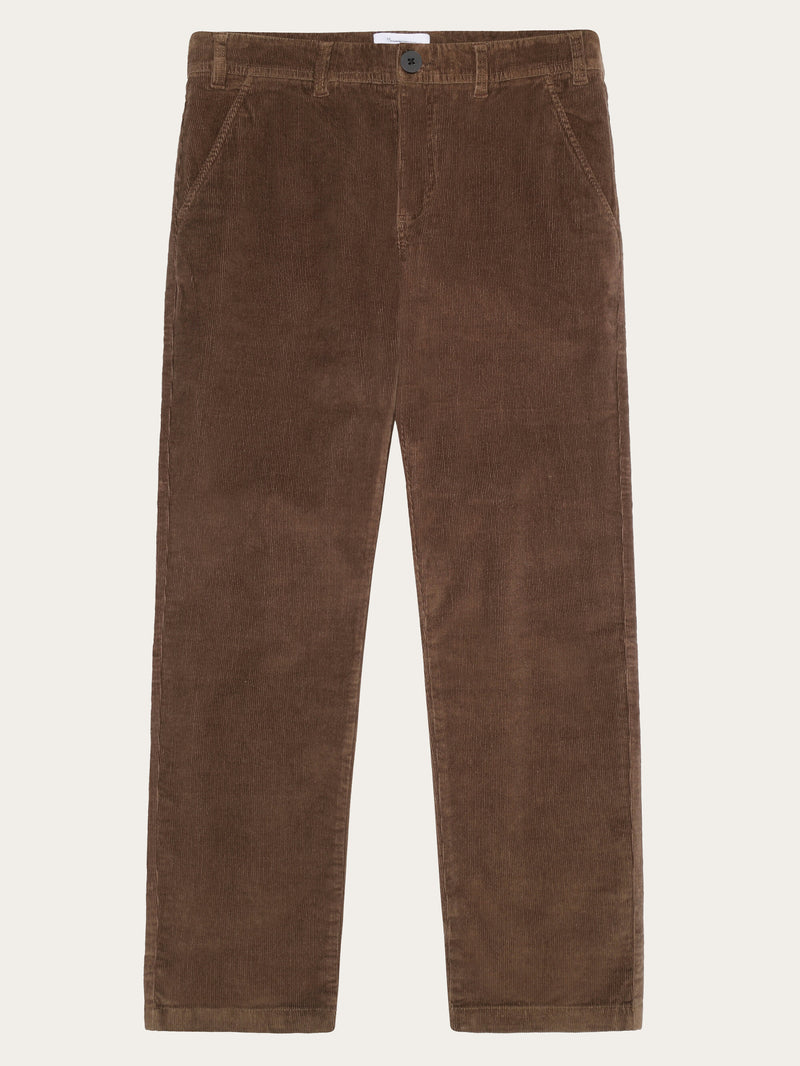 KnowledgeCotton Apparel - MEN Organic Cotton Chuck Corduroy Pants GOTS Pants 1243 Demitasse (brown)
