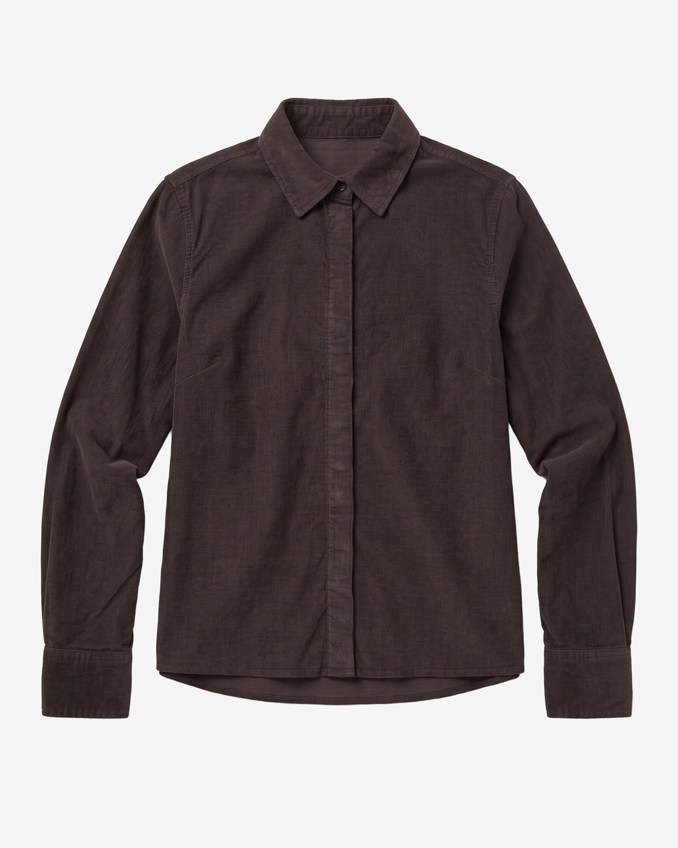 KnowledgeCotton Apparel - WMN Organic Cotton Corduroy Shirt GOTS Shirts 1487 Chocolate Torte