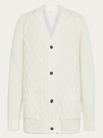 KnowledgeCotton Apparel - MEN Organic Cotton Diamond Knit - Regenerative Organic Certified™ - GOTS/Vegan Knits 1387 Egret