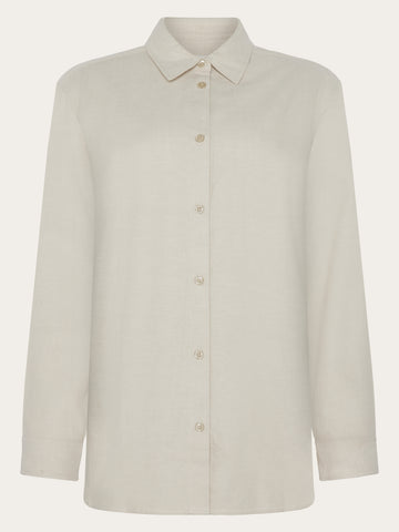 KnowledgeCotton Apparel - WMN Organic Cotton Flannel Shirt GOTS Shirts 1228 Light feather gray