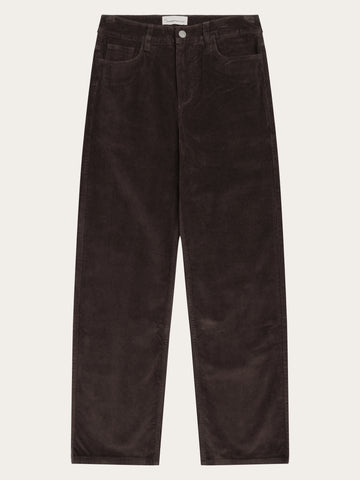KnowledgeCotton Apparel - WMN Organic Cotton Gale Corduroy Pants GOTS Pants 1487 Chocolate Torte