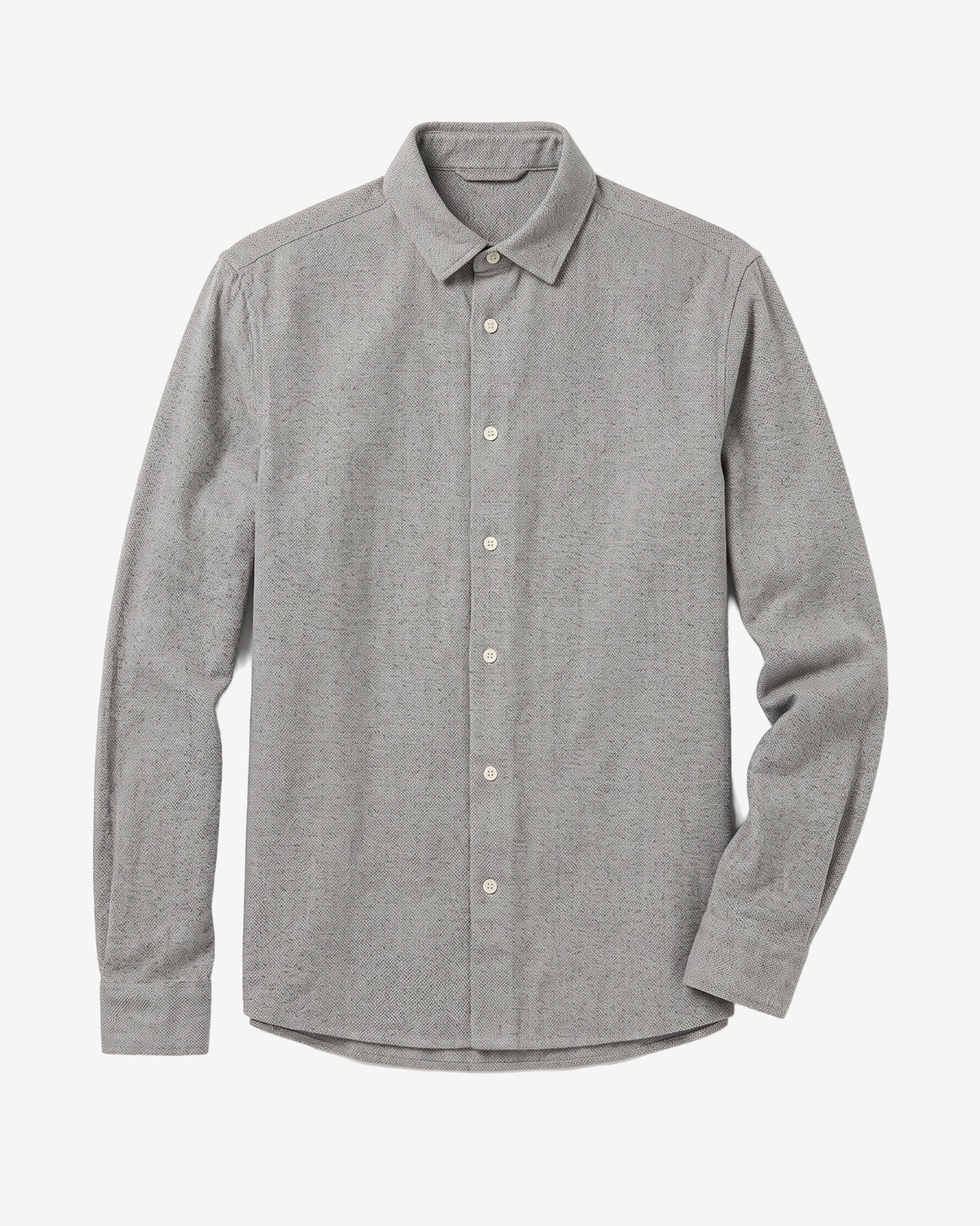 KnowledgeCotton Apparel - MEN Organic Cotton Mélange Shirt GOTS Shirts 1228 Light feather gray
