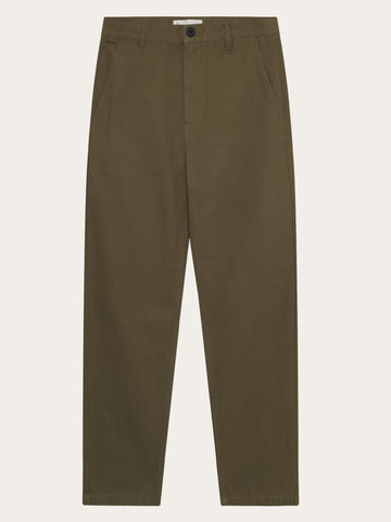 KnowledgeCotton Apparel - MEN Organic Cotton Tim Canvas Pants GOTS Pants 1068 Burned Olive