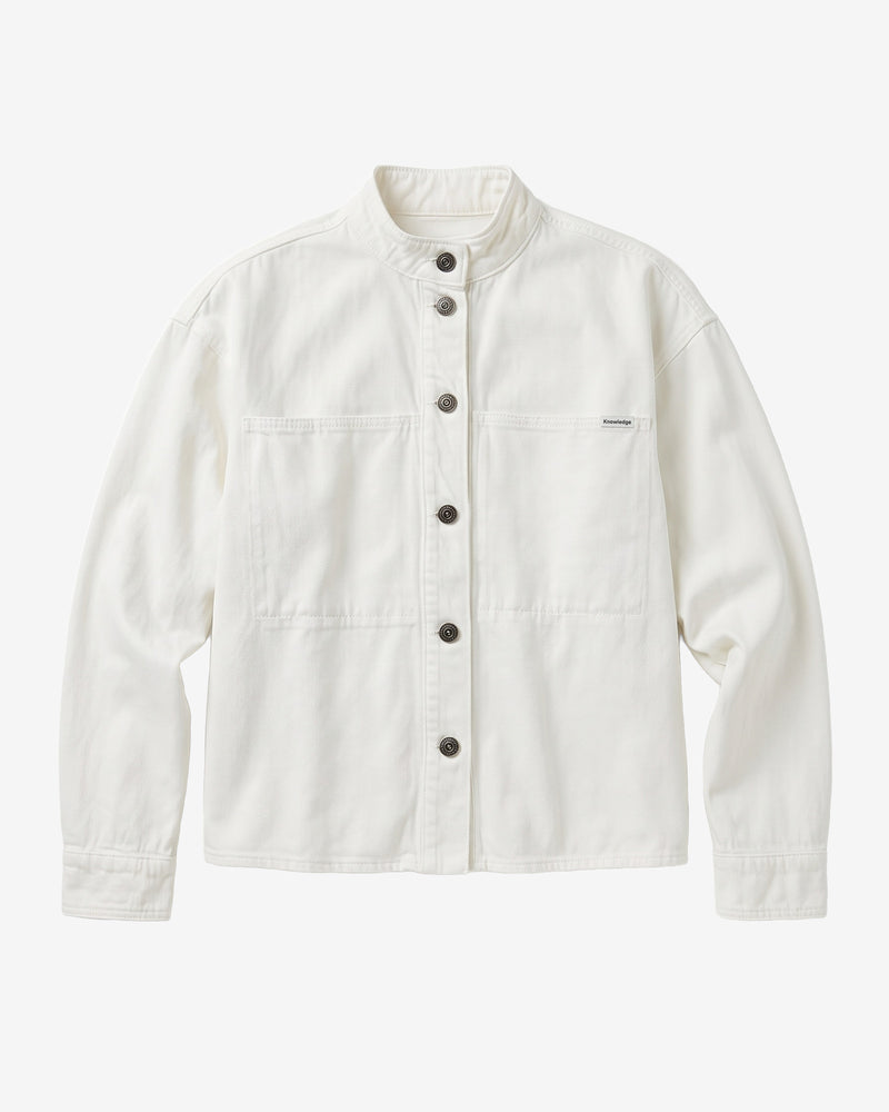 KnowledgeCotton Apparel - WMN Organic Cotton Twill Overshirt GOTS Overshirts 1387 Egret