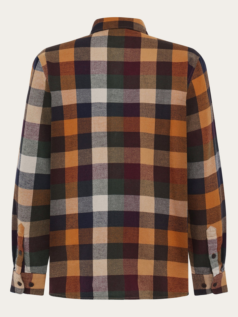 KnowledgeCotton Apparel - MEN Organic Cotton checked flannel shirt - GOTS/Vegan Shirts 7032 Multi check