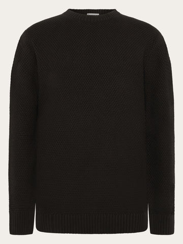 KnowledgeCotton Apparel - MEN Organic Cotton crew neck knit - GOTS/Vegan Knits 1487 Chocolate Torte