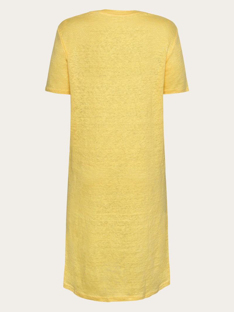 KnowledgeCotton Apparel - WMN Organic Linen T-Shirt Dress GOTS/Vegan Dresses 1482 Yarrow