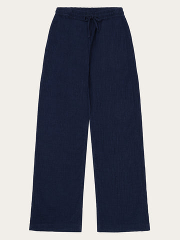 KnowledgeCotton Apparel - WMN POSEY Organic Cotton Dobby Pant GOTS/Vegan Pants 1483 Indigo