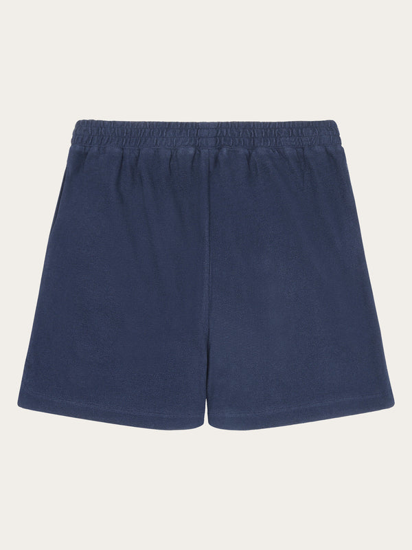 KnowledgeCotton Apparel - WMN POSEY elastic waist bouclé shorts - GOTS/Vegan Shorts 1412 Night Sky