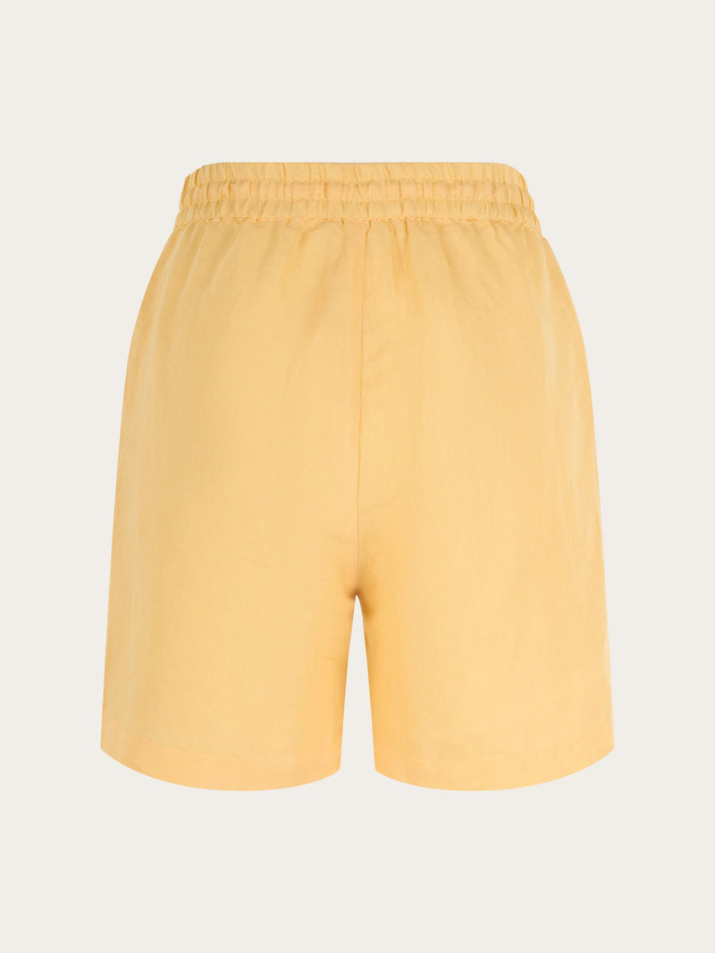 KnowledgeCotton Apparel - WMN POSEY linen mix elastic waist shorts Shorts 1352 Impala