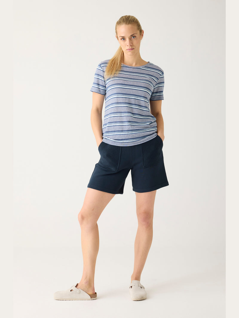 KnowledgeCotton Apparel - WMN POSEY wide fit mid-rise sweat shorts - GOTS/Vegan Shorts 1001 Total Eclipse