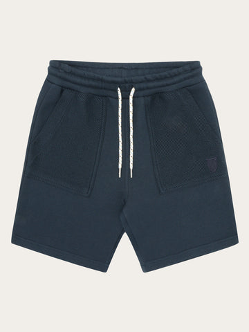 KnowledgeCotton Apparel - WMN POSEY wide fit mid-rise sweat shorts - GOTS/Vegan Shorts 1001 Total Eclipse