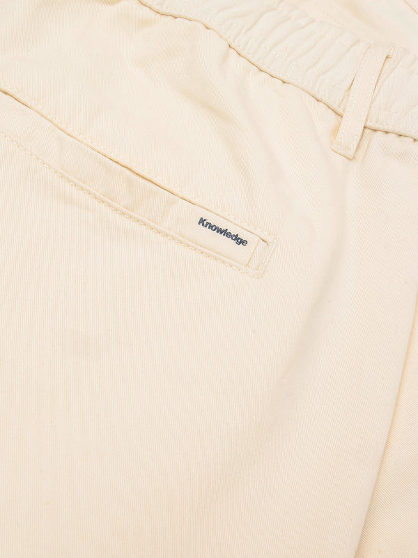 KnowledgeCotton Apparel - WMN POSEY wide mid-rise twill shorts - GOTS/Vegan Shorts 1387 Egret