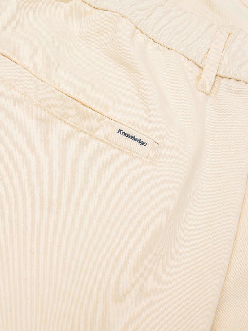 KnowledgeCotton Apparel - WMN POSEY wide mid-rise twill shorts - GOTS/Vegan Shorts 1387 Egret