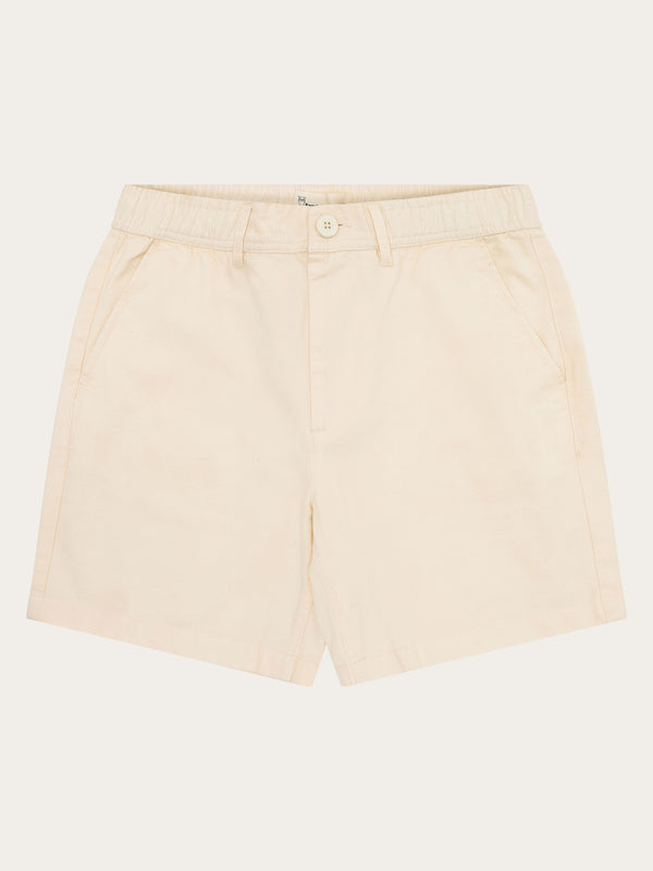 KnowledgeCotton Apparel - WMN POSEY wide mid-rise twill shorts - GOTS/Vegan Shorts 1387 Egret