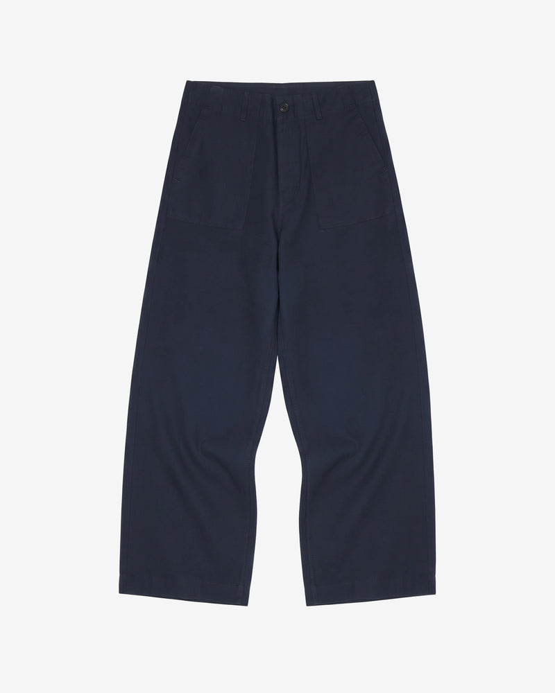 KnowledgeCotton Apparel - WMN POSEY wide slub pants Pants 1001 Total Eclipse
