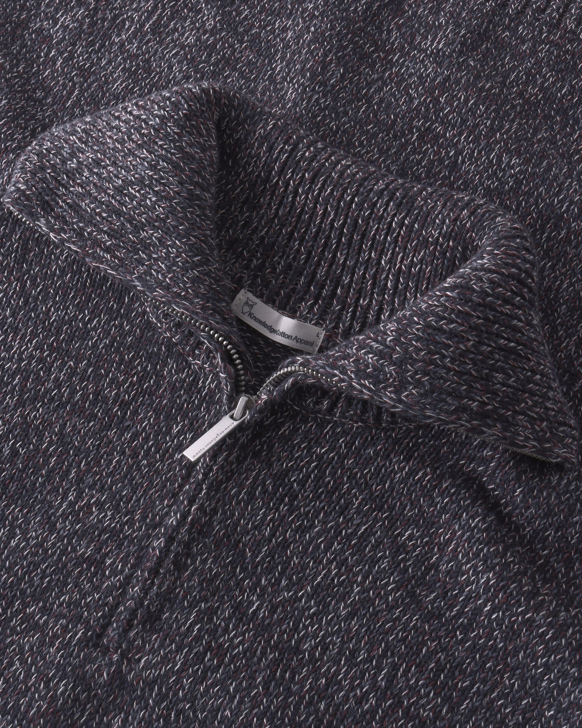 KnowledgeCotton Apparel - MEN Quater zip sweater Knits 5002 Blue Multi