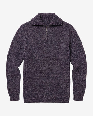 KnowledgeCotton Apparel - MEN Quater zip sweater Knits 5002 Blue Multi