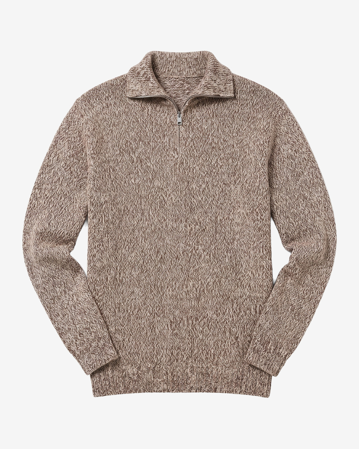 KnowledgeCotton Apparel - MEN Quater zip sweater Knits 5003 Brown multi