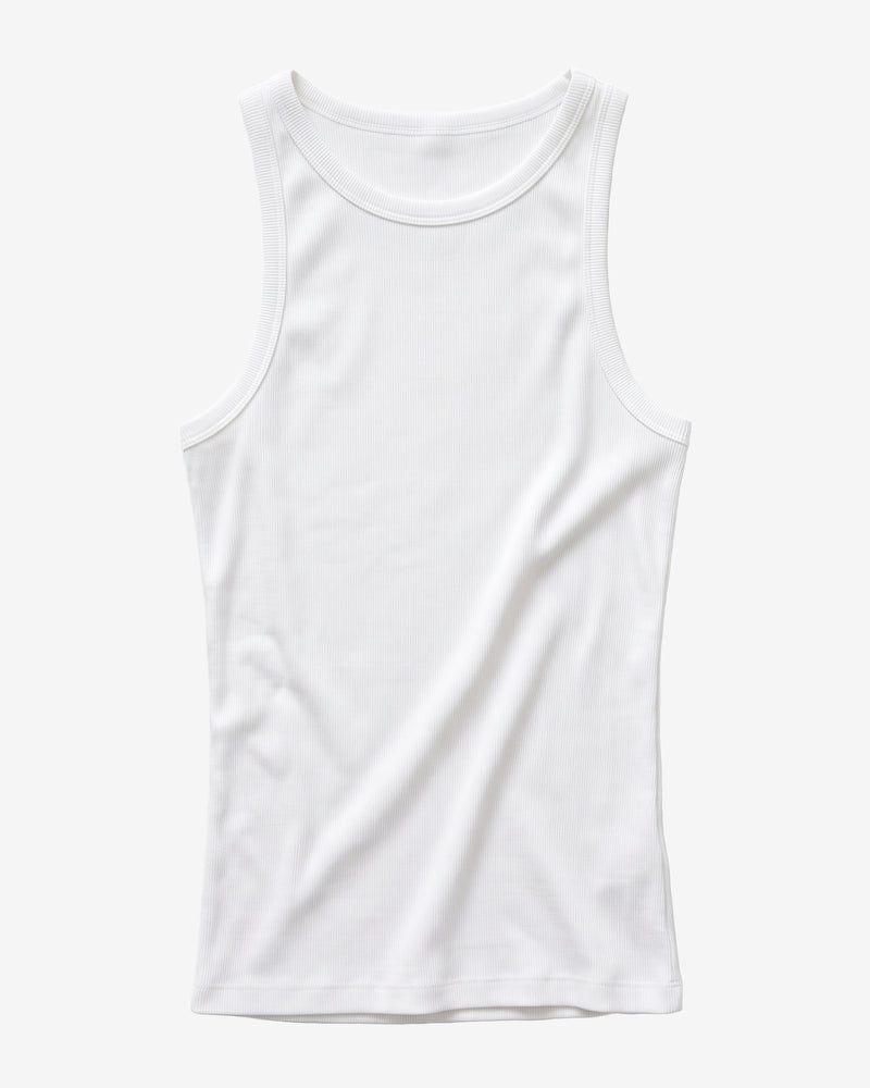 KnowledgeCotton Apparel - WMN Racer rib top T-shirts 1007 Star White