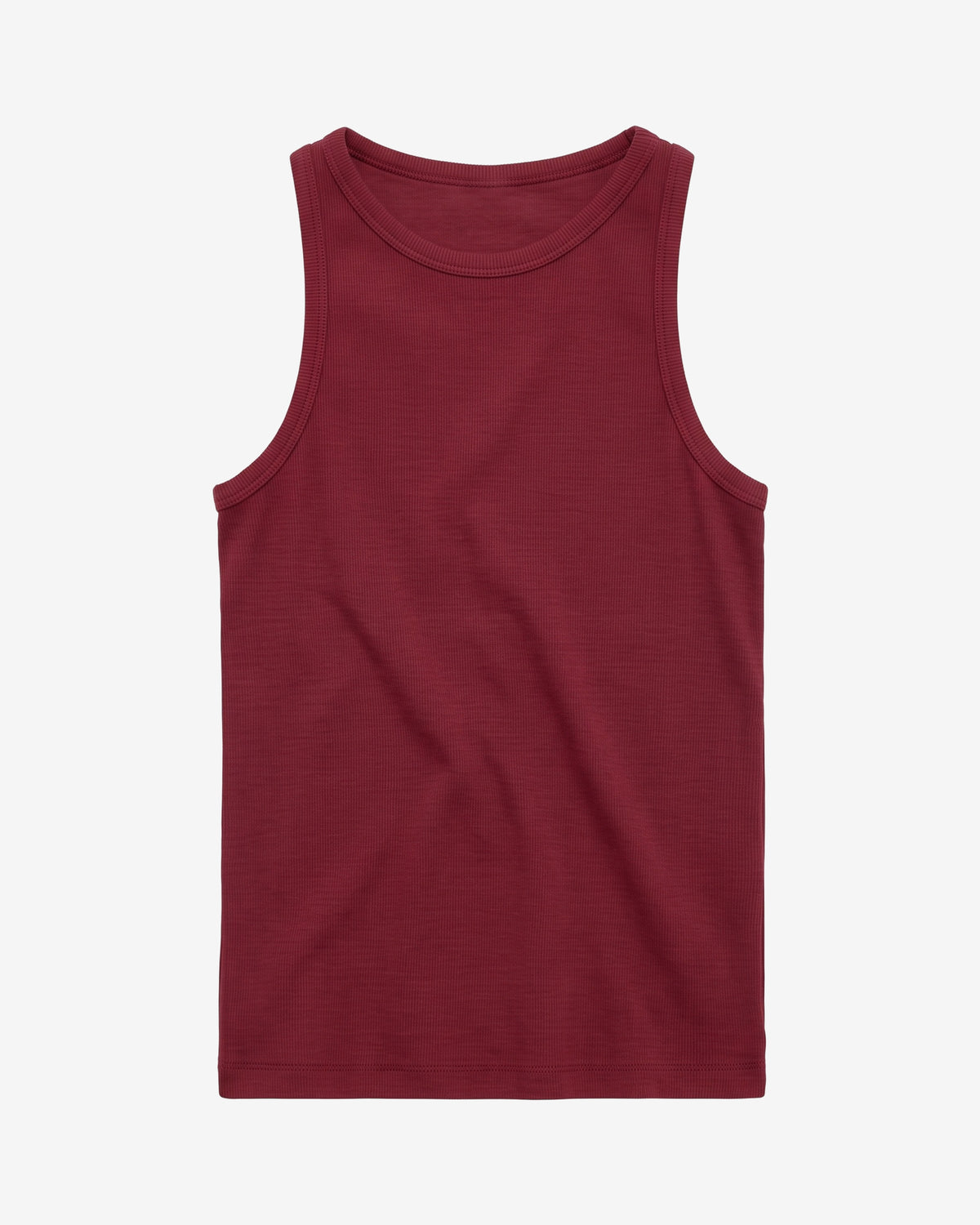 KnowledgeCotton Apparel - WMN Racer rib top T-shirts 1500 Burgundy