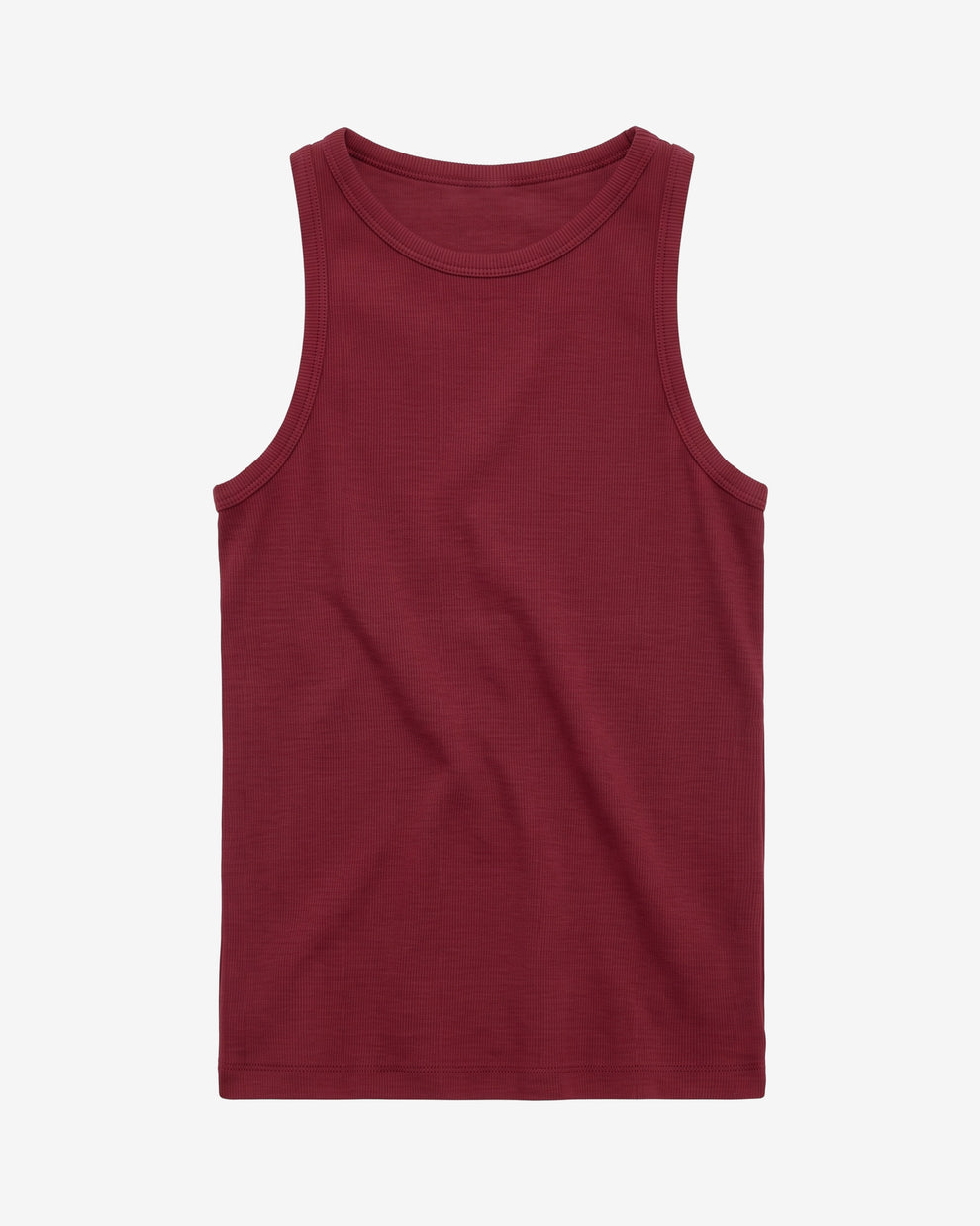 KnowledgeCotton Apparel - WMN Racer rib top T-shirts 1500 Burgundy