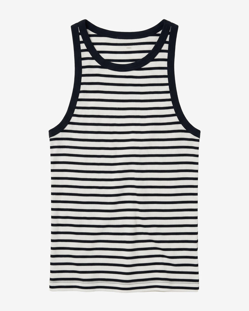 KnowledgeCotton Apparel - WMN Racer rib top T-shirts 8036 Navy