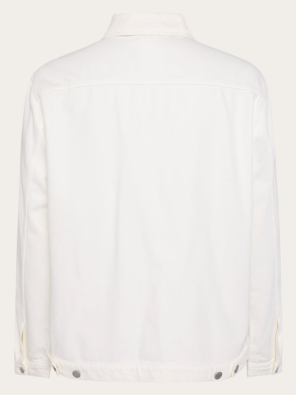 KnowledgeCotton Apparel - UNI Raw twill workwear jacket - GOTS/Vegan Overshirts 1387 Egret